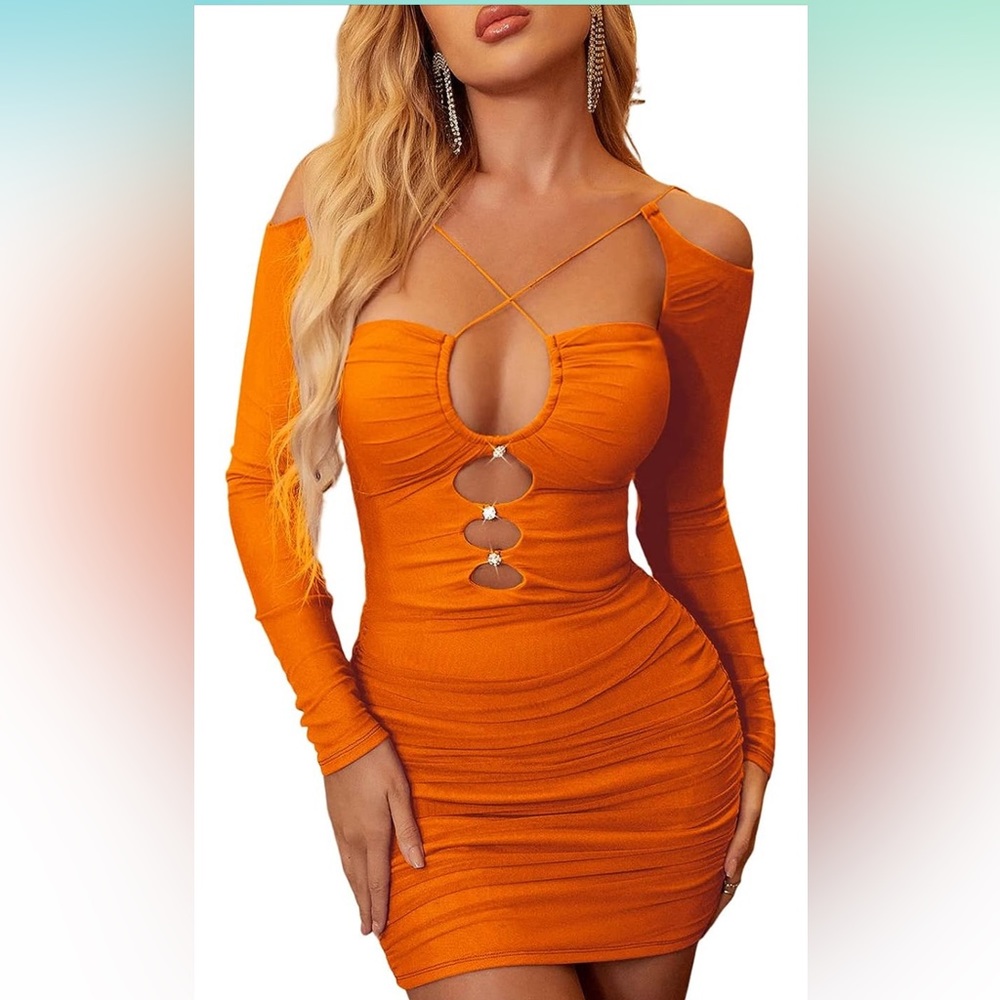 Bodycon dress ruched mesh